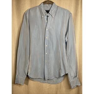 Vintage Holiday Ralph Lauren Women’s Blue Shimmery Button Up 100% Acetate Size 6